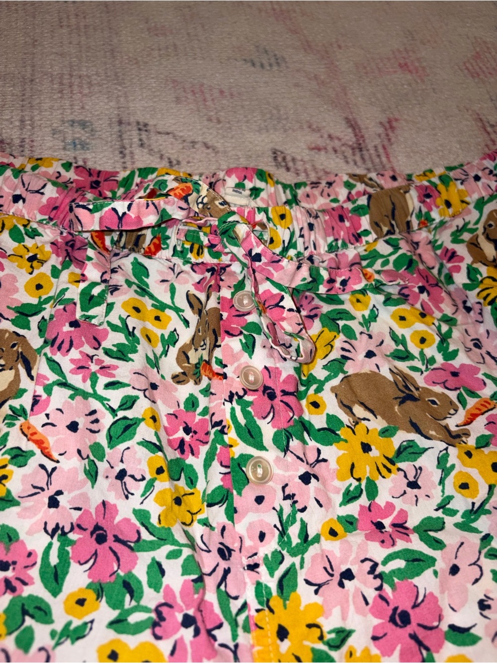 Printfresh pintuck pajama set in bunny trail - Picture 6 of 7